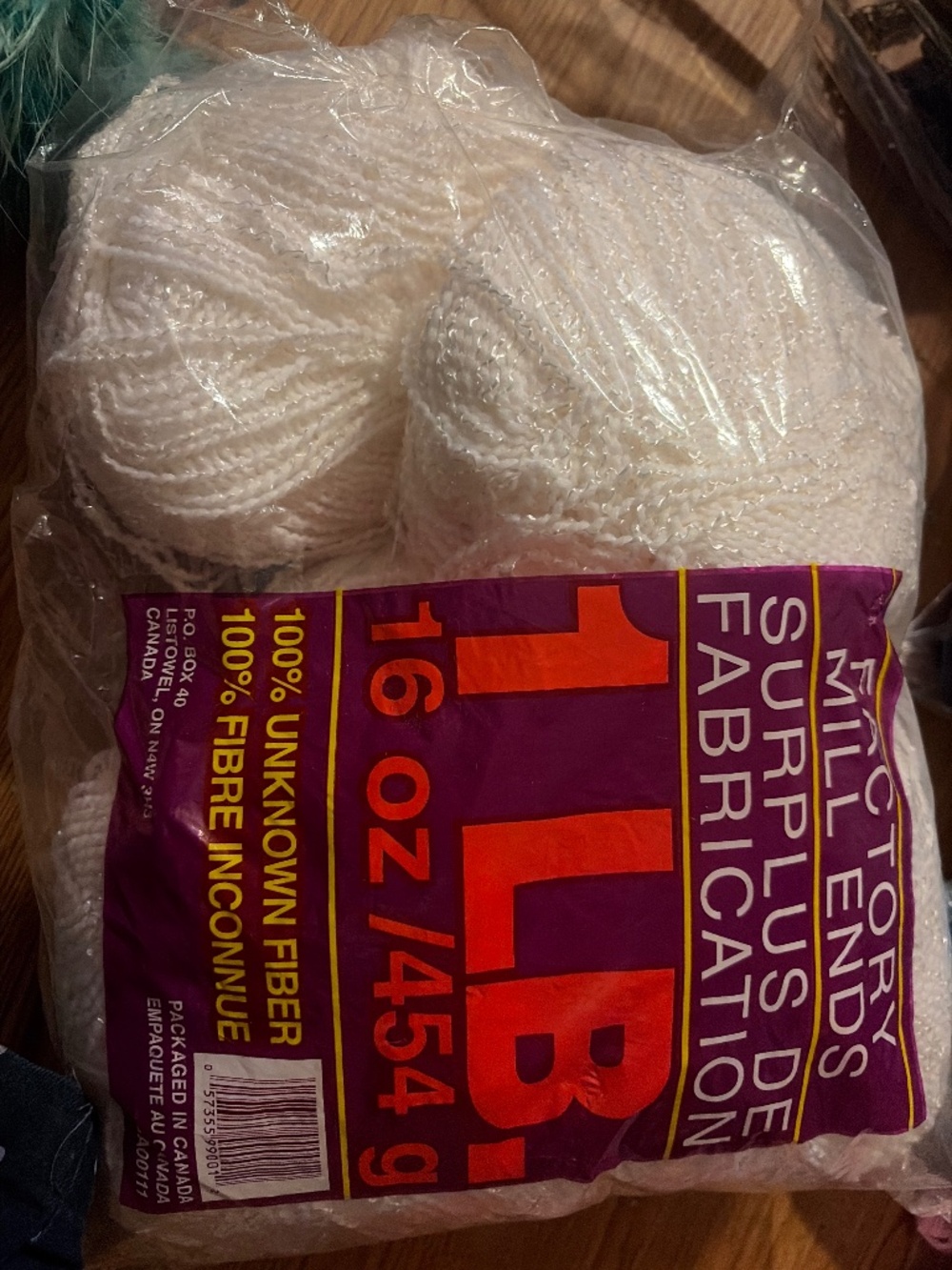 Yarn I pound white color